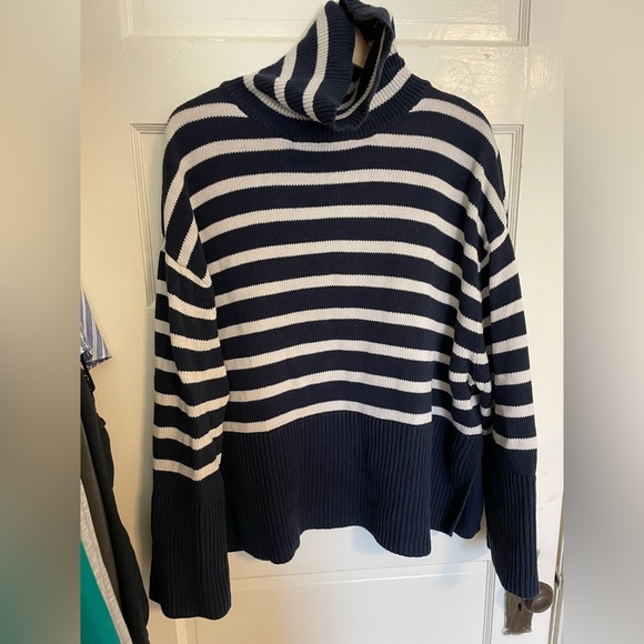 Gap Navy Striped Turtleneck Sweater - Picture 4 of 9